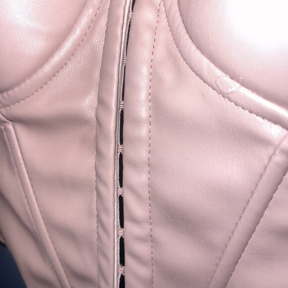 Windsor Women’s Bold Moment Light Pink Faux Leather Corset W Front Closure SZ M - Picture 4 of 10
